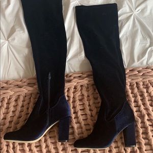 Madden girl velvet over the knee boots